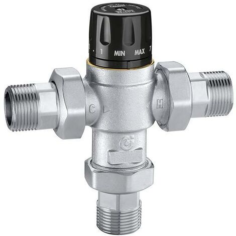 Valvola Deviatrice Termostatica Da 1" - Regolabile Da 38°C A 54°C, Ottone, KVS 3.5 - Per Circuiti Idrici