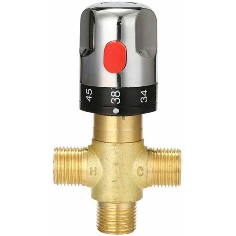 Miscelatore termostatico regolabile per bagno Miscelatore per acqua in ottone Miscelatore per acqua calda/fredda Valvola di controllo della temperatura