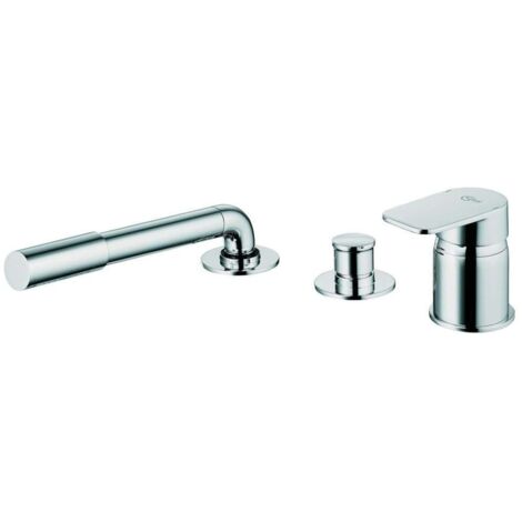 Miscelatore vasca 3 fori TONIC II con doccetta senza bocca vasca, cromato