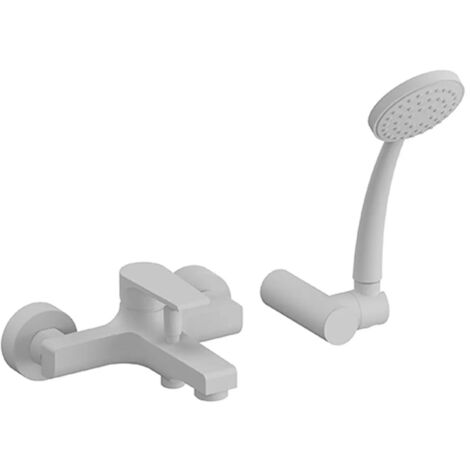Miscelatore vasca bianco opaco Mariani serie Artic kit doccia incluso