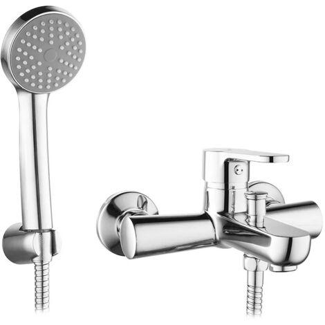 Miscelatore vasca cromato con duplex e kit doccia serie Paco