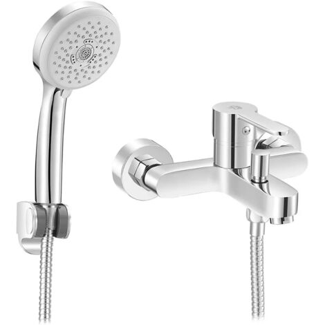 Miscelatore vasca cromato con kit doccia duplex Iole in ottone