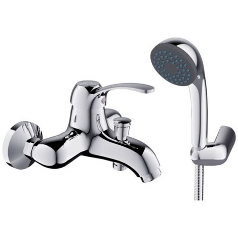 Miscelatore vasca cromato stile vintage con doccetta - serie Oxford