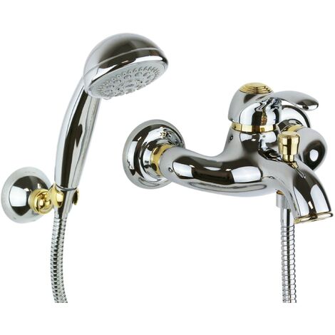 Miscelatore vasca/doccia con deviatore colore cromo - oro Paffoni Flavia FA024CO  Cromo/Oro - FLAVIA