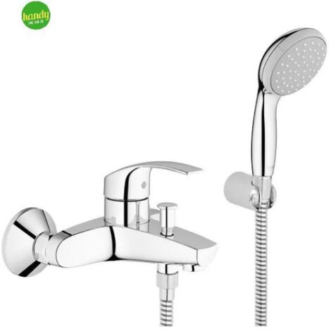 Miscelatore vasca doccia cromo Grohe Eurosmart completo di doccetta