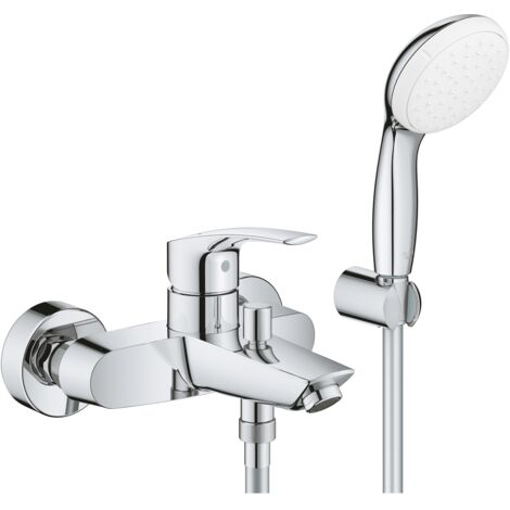 Miscelatore vasca-doccia Grohe Eurosmart con set doccia 35 mm cromo