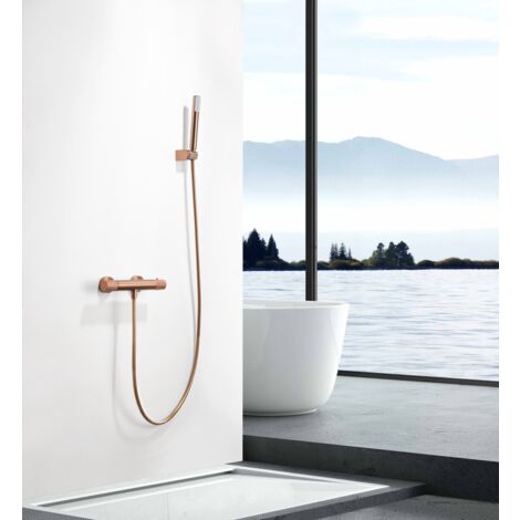 Miscelatore Vasca-doccia Termostatico Line Oro Rosa Spazzalato Imex Imex Btd038 5orc