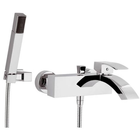 Miscelatore vasca esterno con accessori in ottone cromato Mariani linea Marte
