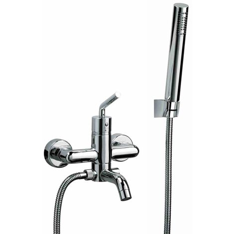 Miscelatore vasca esterno con set doccia Piralla Garda 0AS00002A21  Cromo - Con set doccia