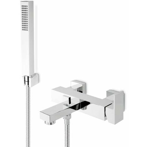 NEWFORM RUBINETTERIE Miscelatore vasca esterno con supporto doccia a muro Newform Ergo-Q 66440C Cromo