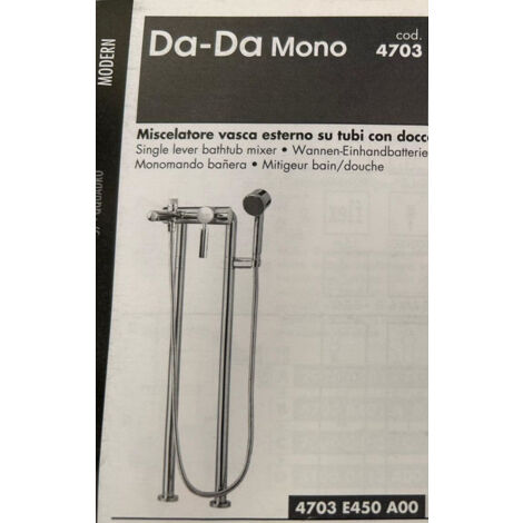 Miscelatore vasca esterno su tubi cromo Da-Da Mono Zazzeri 4703-0450-A00-CRCR