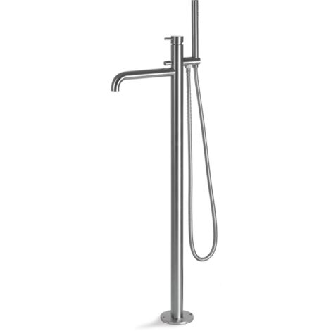 Miscelatore vasca freestanding acciaio inox Vema TIBER STEEL V17195 Satinato