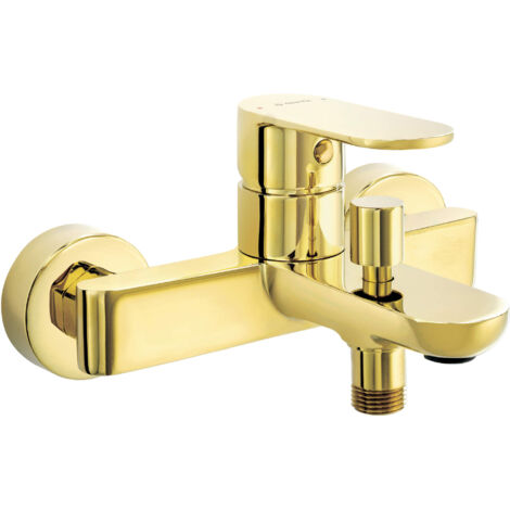 Miscelatore vasca montaggio a parete in ottone finitura oro - Montain