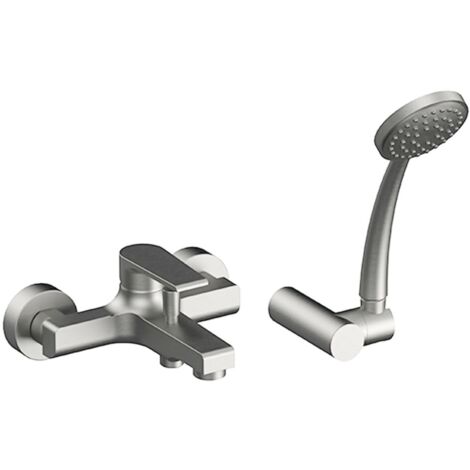 Miscelatore vasca spazzolato Mariani serie Artic kit doccia incluso