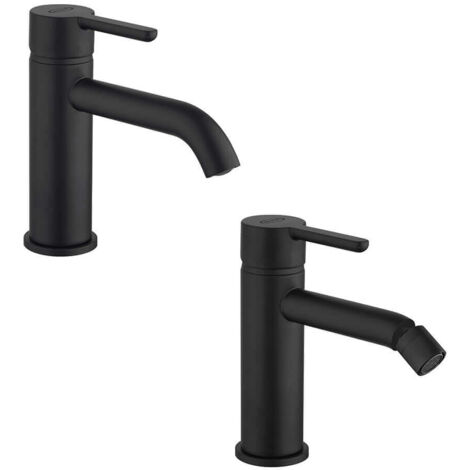 Miscelatori lavabo e bidet Jacuzzi rubinetteria Sunset nero per piletta click clack