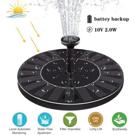 Mise à niveau solaire Fontaine solaire Fontaine pompe avec le kit de panneau solaire batterie de secours wa22