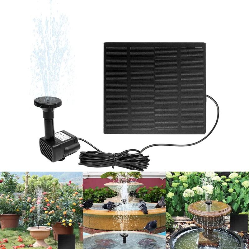 Mise à jour des pompes solaires carrées de fontaine solaire pompe de bassin pompe à eau de jardin pompe de fontaine de fontaine de panneau solaire