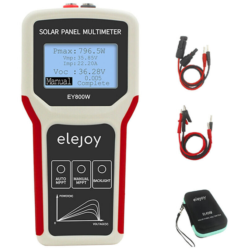 Start - Mises à niveau des alimentations de panneaux photovoltaïques portables portables Multimètre Détection mppt manuelle automatique avec écran