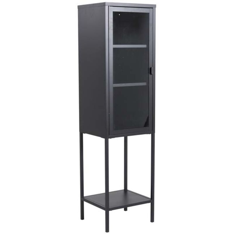 Ebuy24 - Misha Vitrinenschrank 1 Tür, 4 Ablagen, Schwarz.