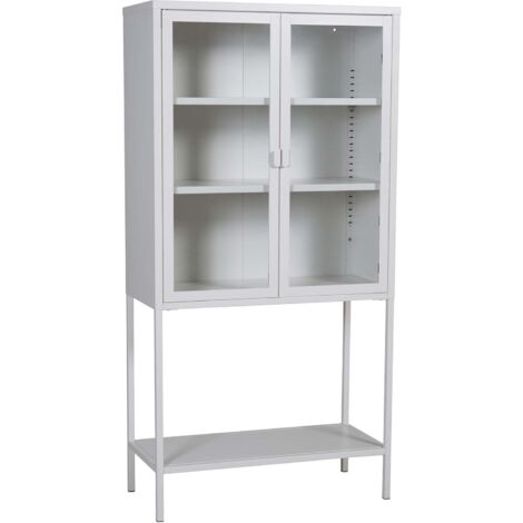 Misha Vitrinenschrank 2 Türen, 4 Ablagen, weiss.