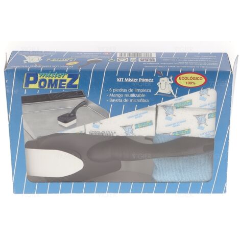 Mister Pomez Stone kit de nettoyage 6 blocs avec manche et microfibre