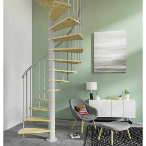 Misterstep - Scala a Chiocciola Ø 138 cm- Modello Hoop - Colore Legno Naturale 12