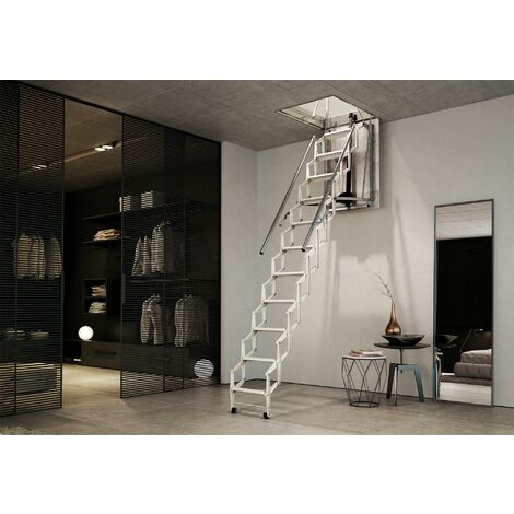 Scala Retrattile In Metallo Per Soffitti Fino A 3.05 M - Botola Coibentata, Portata 200 Kg - Foto 10