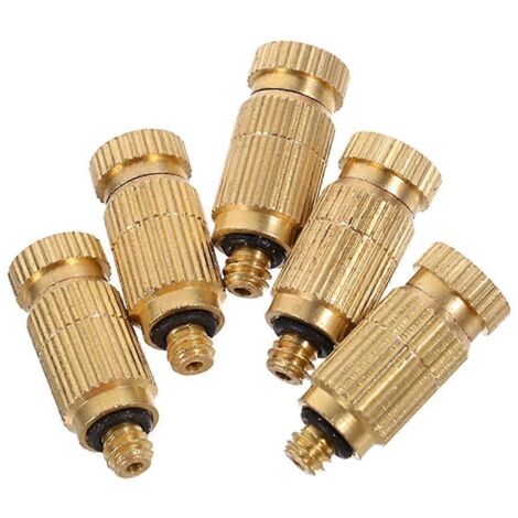 Misting Nozzle Atomizing Spray Mister Nozzle Head Metal Mister Nozzle Replacement Nozzle Outdoor Use Garden Hose Nozzle 5Pcs