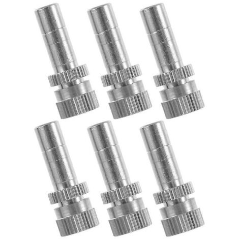Misting Sprinkler Nozzle For Garden Hose Accessory 6Pcs Silver Metal Nozzle Misting Spray Designed For Outdoor Activities
