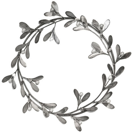 Mistletoe Wreath - Glass/Metal - L32 x W2 x H32 cm - Galvanised