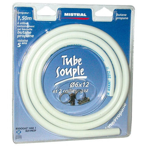 MISTRAL HOME GAZ - TUBO BUTANO/PROPANO - BLANCO - 1,5 M MUY - VALIDEZ 5 AÑOS GAZ002
