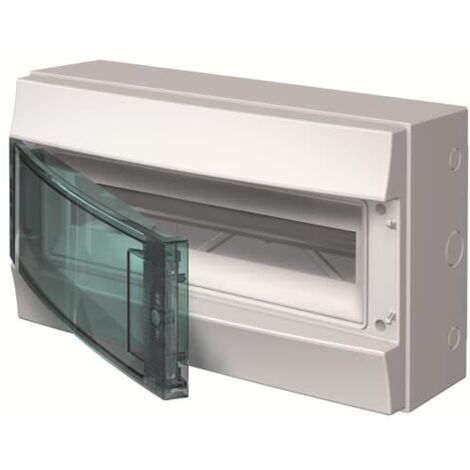 Mistral65H Coffret Etanche 1 Rangée de 18 modules avec Porte Transparente RAL7035 GWT 750°c 1SLM006500A2213 ABB H65P18X120750