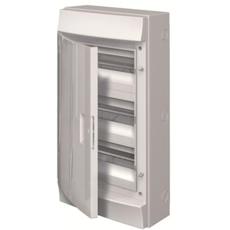 Mistral65H Coffret Etanche 3 Rangées de 12 modules Porte Opaque RAL7035 GWT 750°c 1SLM006500A2116 ABB H65P12X310750