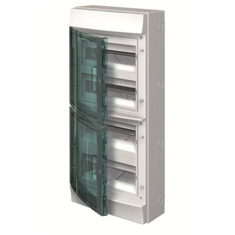 Mistral65H Coffret Etanche 4 Rangées de 12 modules- Porte Transparente RAL7035 1SLM006500A2217 ABB H65P12X420750