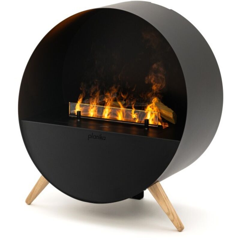 Misty - cheminée électrique autoportante avec vapeur - effet de flamme 3D, télécommande, humidificateur d'air, set d'huiles d'aromathérapie inclus