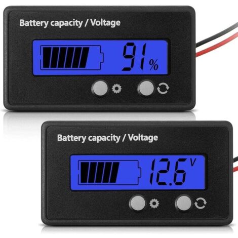 Misuratore di batteria CC 12V 24V 36V 48V 60V 72V 84V con allarme, impostazione avanzata e chiave di commutazione, indicatore di tensione della capacità della batteria al piombo e indicatore della bat
