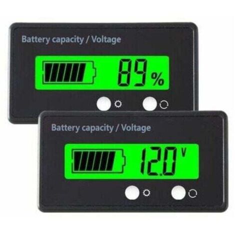 Misuratore di batteria da 12 V CC, tensione della capacità della batteria, monitor della batteria, tester per batterie al piombo e agli ioni di litio (luce verde) - tester e rilevatore di tensione