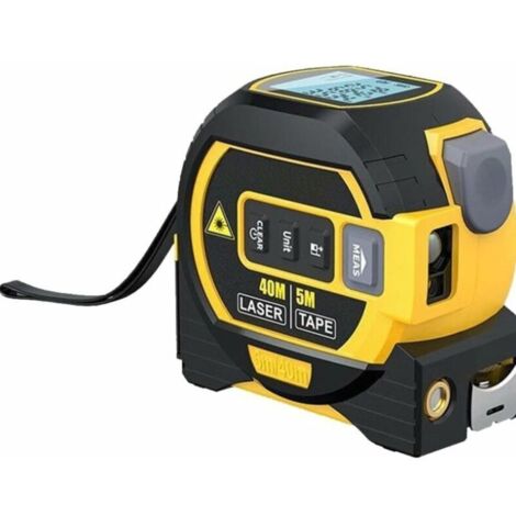 Misuratore di distanza laser 3 in 1, misuratore di distanza laser digitale con display LCD, misurazione laser 40 m/131 piedi, misurazione del nastro 5 m/16 piedi, campo di misurazione/volume/distanza