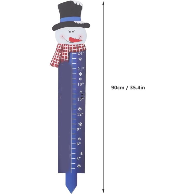 Image of Misuratore di neve a forma di fiocco di neve, righello in metallo a forma di fiocco di neve invernale in acciaio inossidabile da 24 pollici per