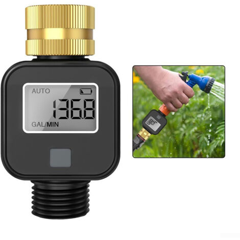 Misuratore di portata dell'acqua — Misura il consumo e la portata — Filettatura da 3/4 di pollice — Adatto per tubi da giardino e irrigatori