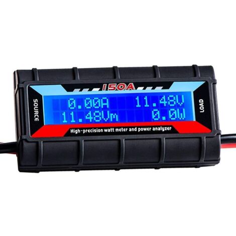 Misuratore di potenza e prestazioni di wattmetro ad alta precisione da 4,8 V a 60 V, con display LCD, per batterie RC, vento e solare.