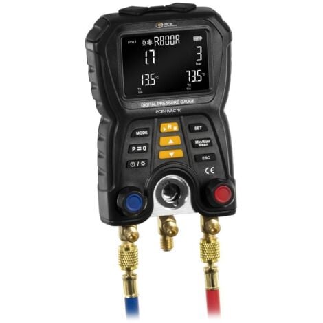 Misuratore di pressione PCE Instruments PCE-HVAC 10 misurazione fino a 60 bar blocco valvole a 2 vie con 3 collegament