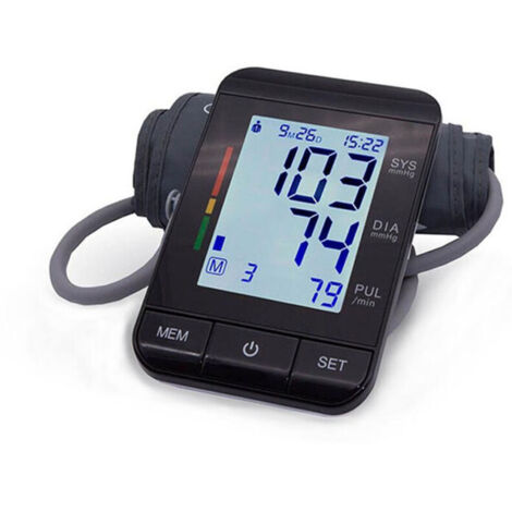 Misuratore di pressione sanguigna digitale preciso con bracciale da 22-32 cm, ampio schermo LCD retroilluminato, regolabile a 360° e portatile per adulti.