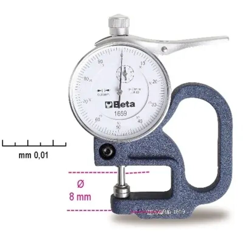 Misuratore spessore centesimale con comparatore beta 1659 - 0/10