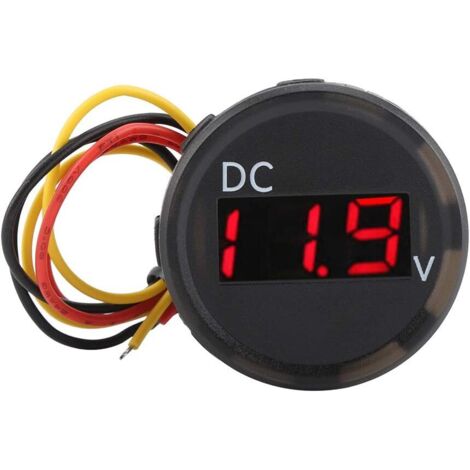Misuratore di tensione digitale, DC 0-100V Misuratore di tensione digitale impermeabile Voltmetro a LED per motociclette, barche, marine, ATV, campeggio, roulotte