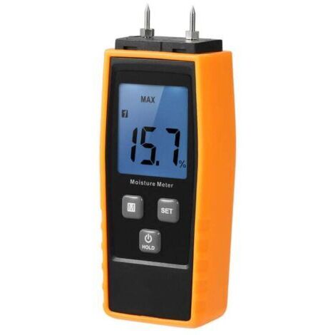 Misuratore di umidità del legno, misuratore di umidità digitale LCD, rilevatore di umidità del legno, tester di umidità, con sonda a 2 pin, intervallo di misurazione da 0% a 80%