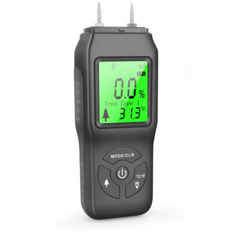 Misuratore di umidità del legno, rilevatore di umidità digitale portatile, schermo LCD retroilluminato, rilevatore di perdite d'acqua, misuratore di umidità per pareti