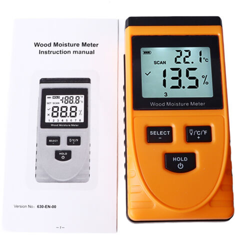 Misuratore di umidità del legno WT630, rilevatore a induzione digitale multifunzione senza spillo, regolazione a 8 livelli, non distruttivo A