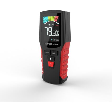 Misuratore di umidità Misuratore di umidità non distruttivo Rilevatore di umidità del legno con 4 modalità Ampio display a colori Batteria per muratura di pareti Legno duro/tenero