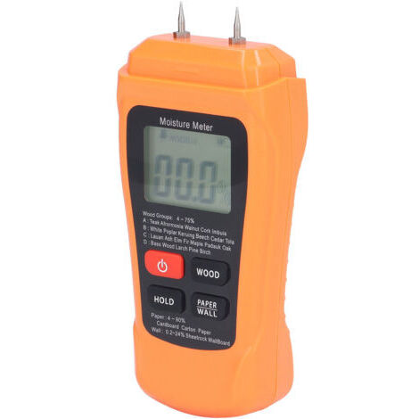 Misuratore di umidità, misuratore di umidità per pareti e legno, misuratore di umidità, misuratore di umidità per malta cementizia, rilevatore di contenuto d'acqua con retroilluminazione LCD